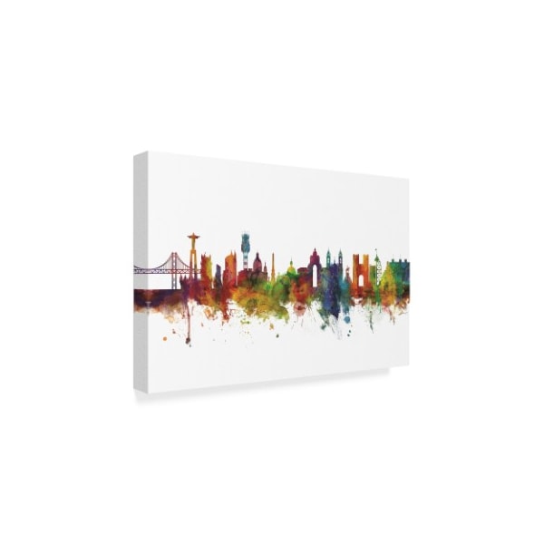 Michael Tompsett 'Lisbon Portugal Skyline Ii' Canvas Art,16x24